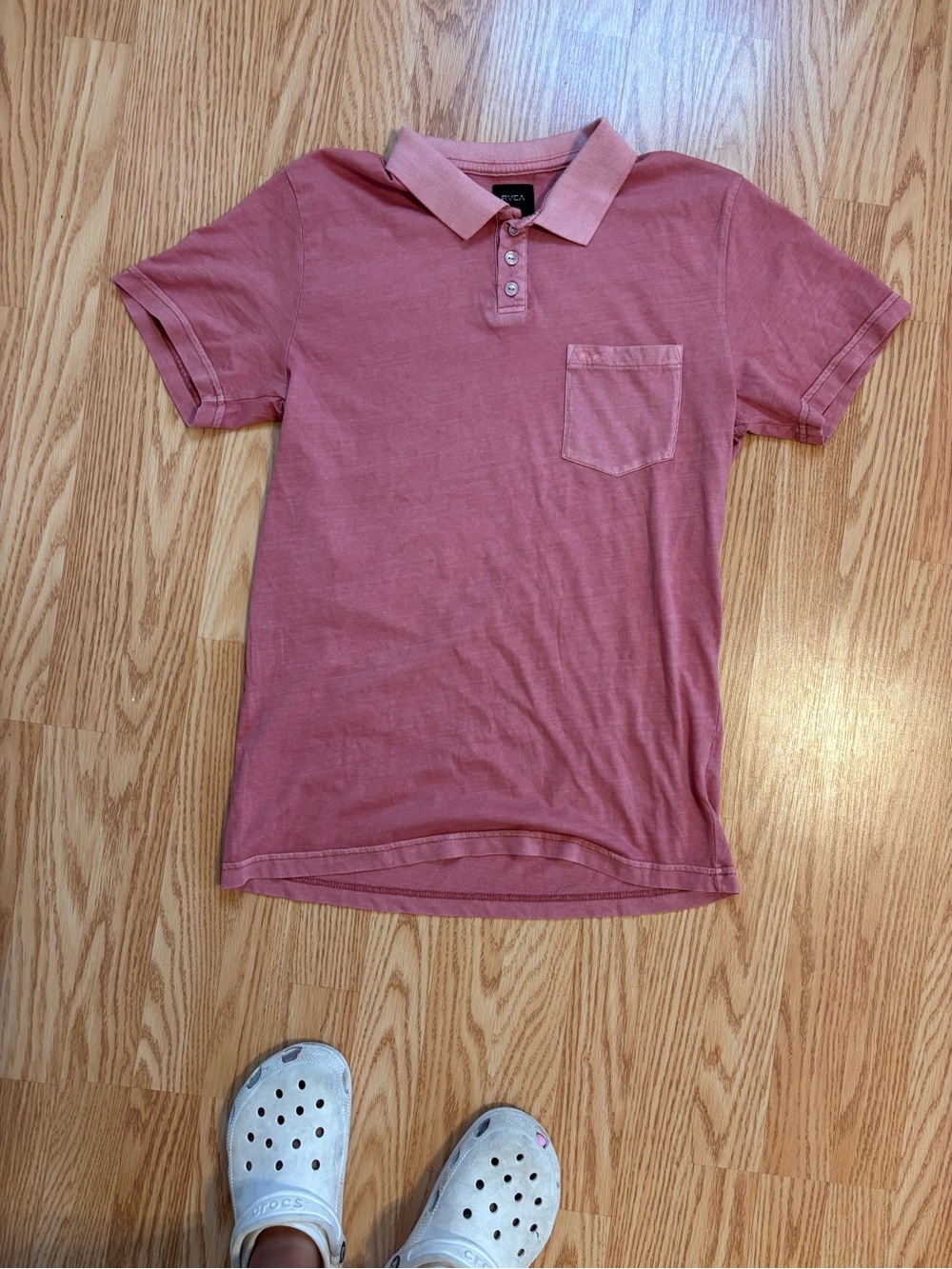 RVCA Faded Rose Short-Sleeve Polo pocket nwot size small